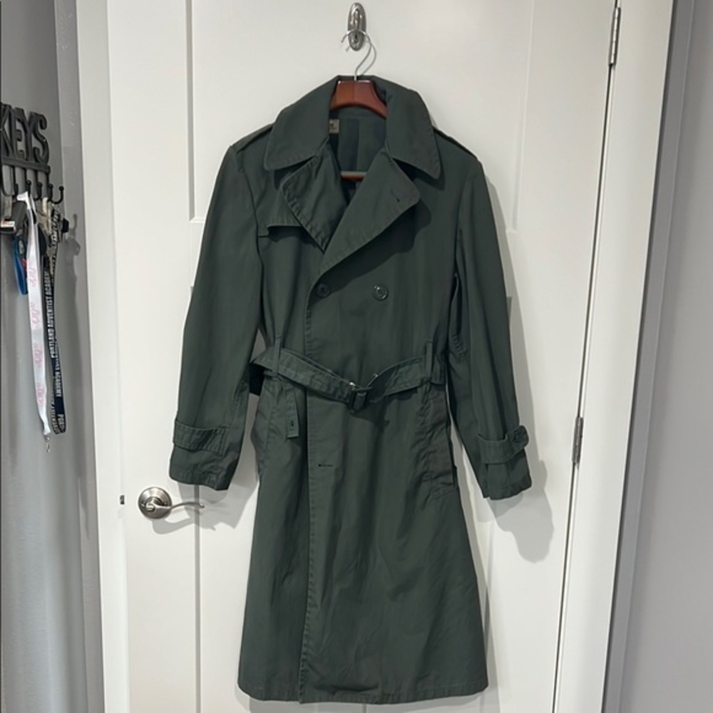 Vintage Military Issued Raincoat Qualpel Trench Coat Sz 38/S